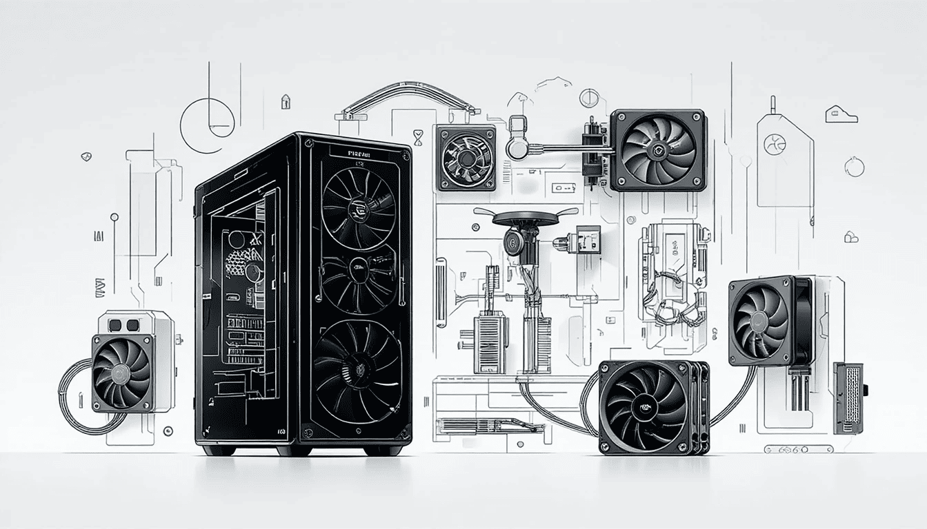 Top CPU coolers of 2025 showing air and AIO liquid coolers with airflow and thermal efficiency icons