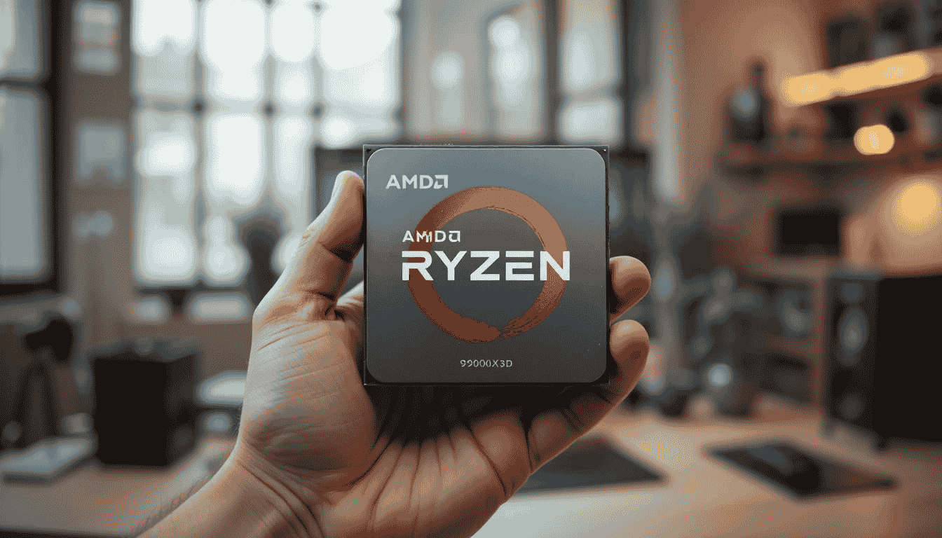 AMD Ryzen 7 9800X3D gaming CPU delivering high FPS performance for 1080p and 1440p gaming setups.