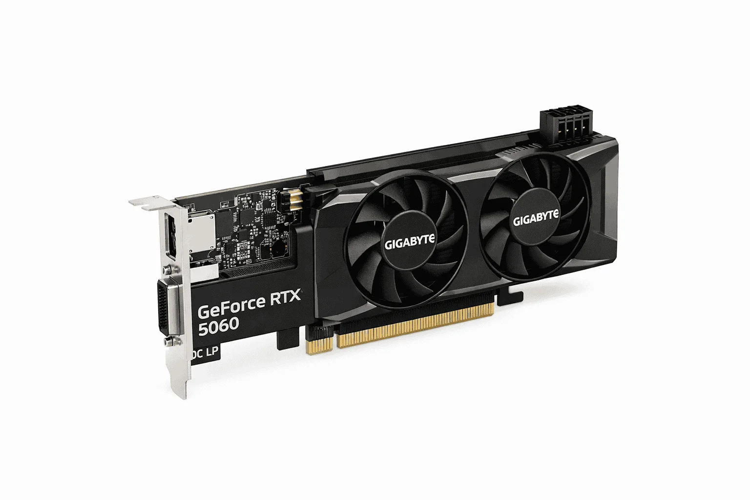 GIGABYTE RTX 5060 OC LP low profile graphics card with Blackwell architecture and 8GB GDDR7 VRAM for compact SFF gaming builds