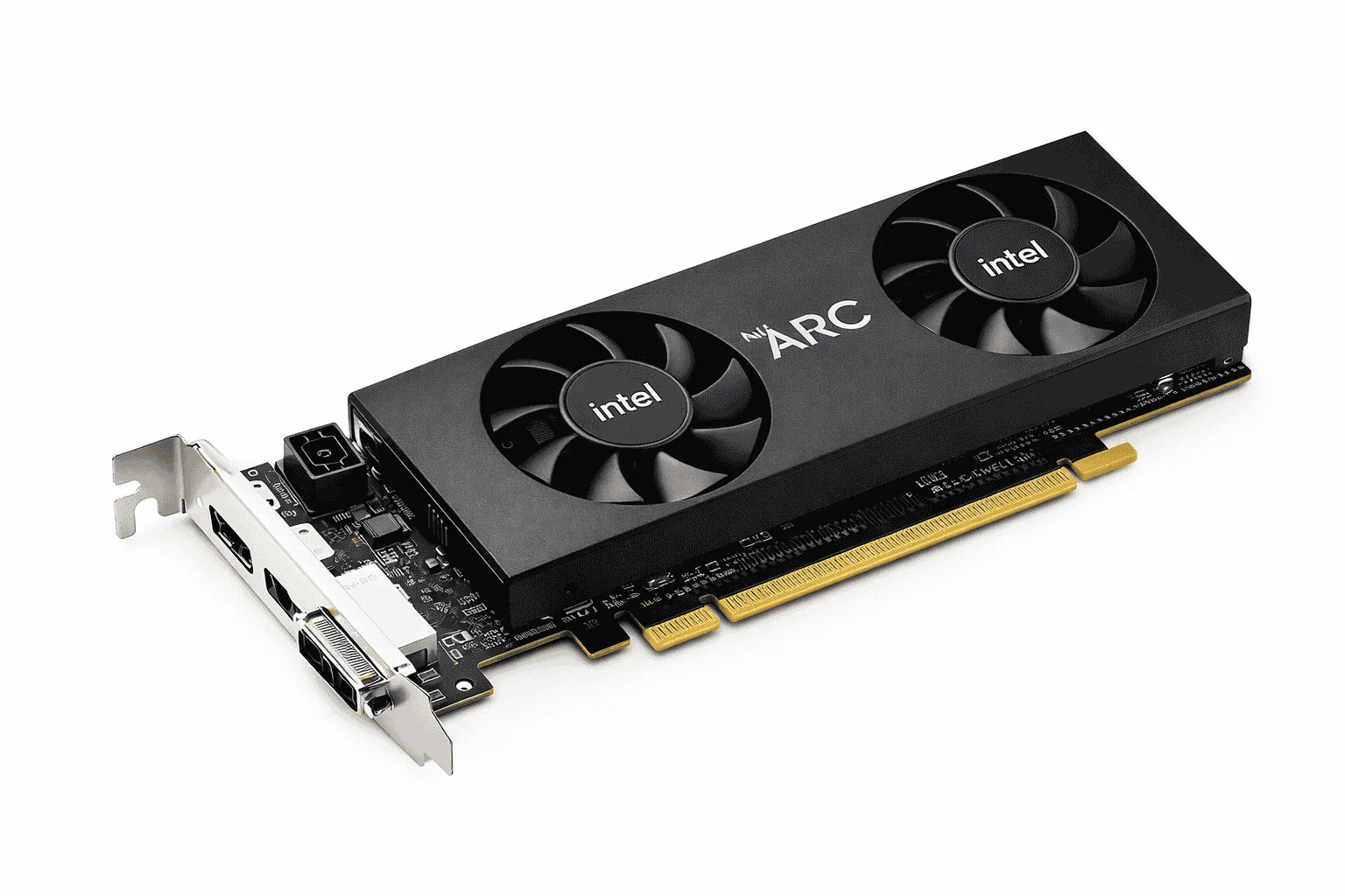 Intel Arc B580 LP low profile graphics card with 12GB GDDR6 VRAM for media creation and video encoding