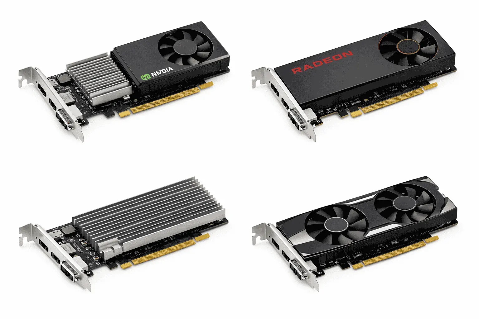 Best low profile GPU comparison showing single-slot and dual-slot cards