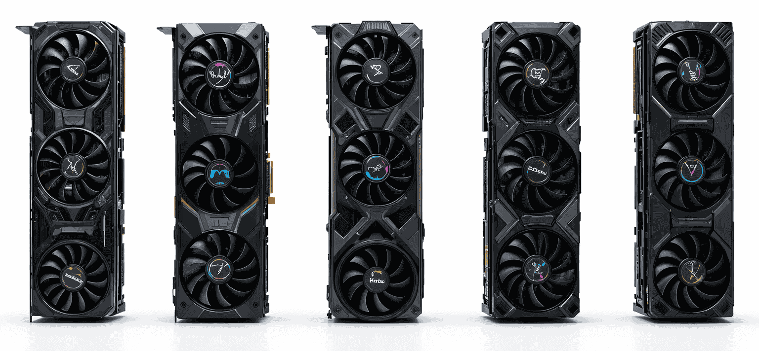 High-end gaming graphics cards lineup with real-world GPU benchmarks comparison