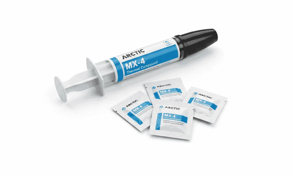 ARCTIC MX-4 metal-free thermal paste for CPU and GPU cooling, reliable heat dissipation