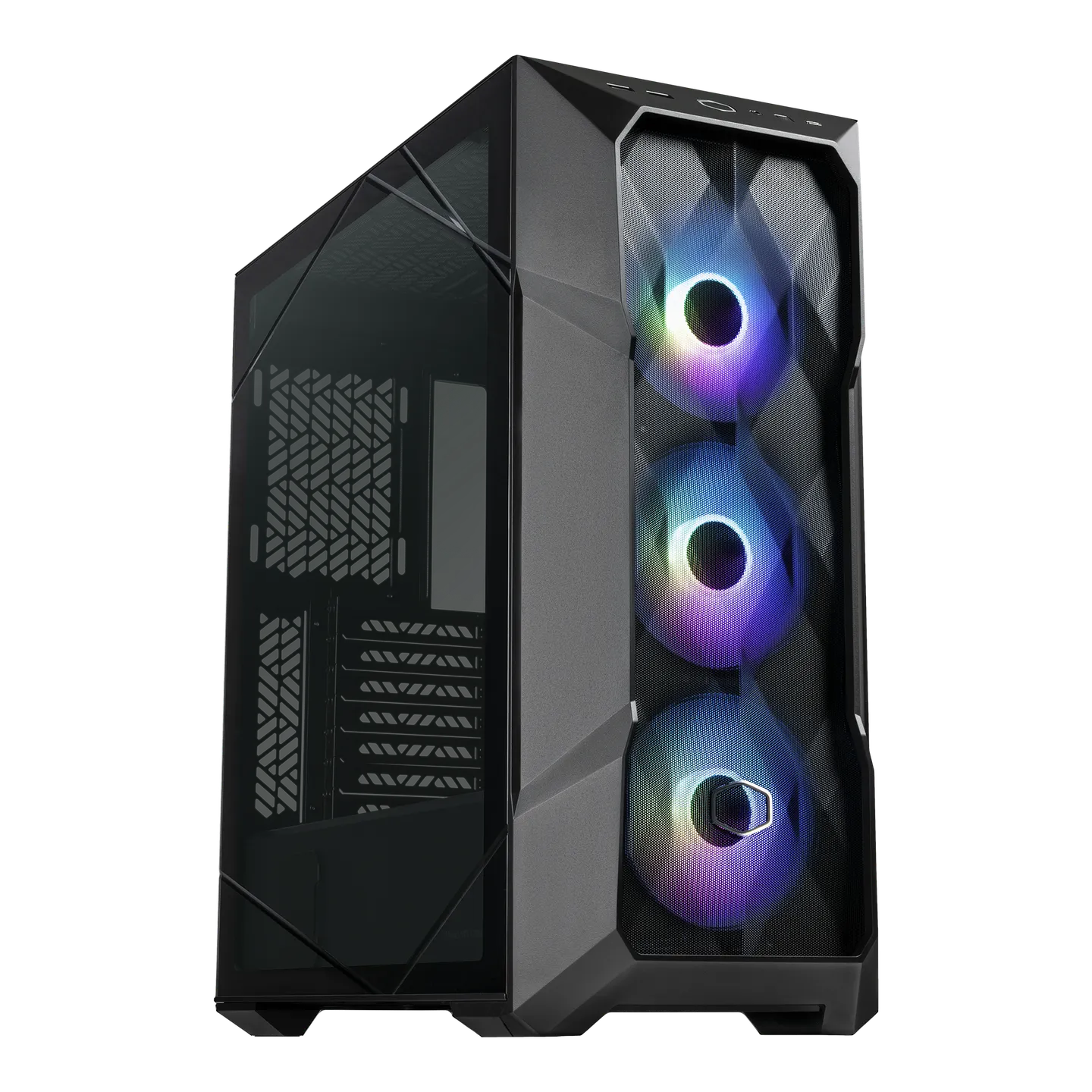Cooler Master TD500 Mesh V2 PC case with mesh front panel, RGB fans, and optimized airflow structure. Designed for gamers who need strong cooling and visually appealing builds.