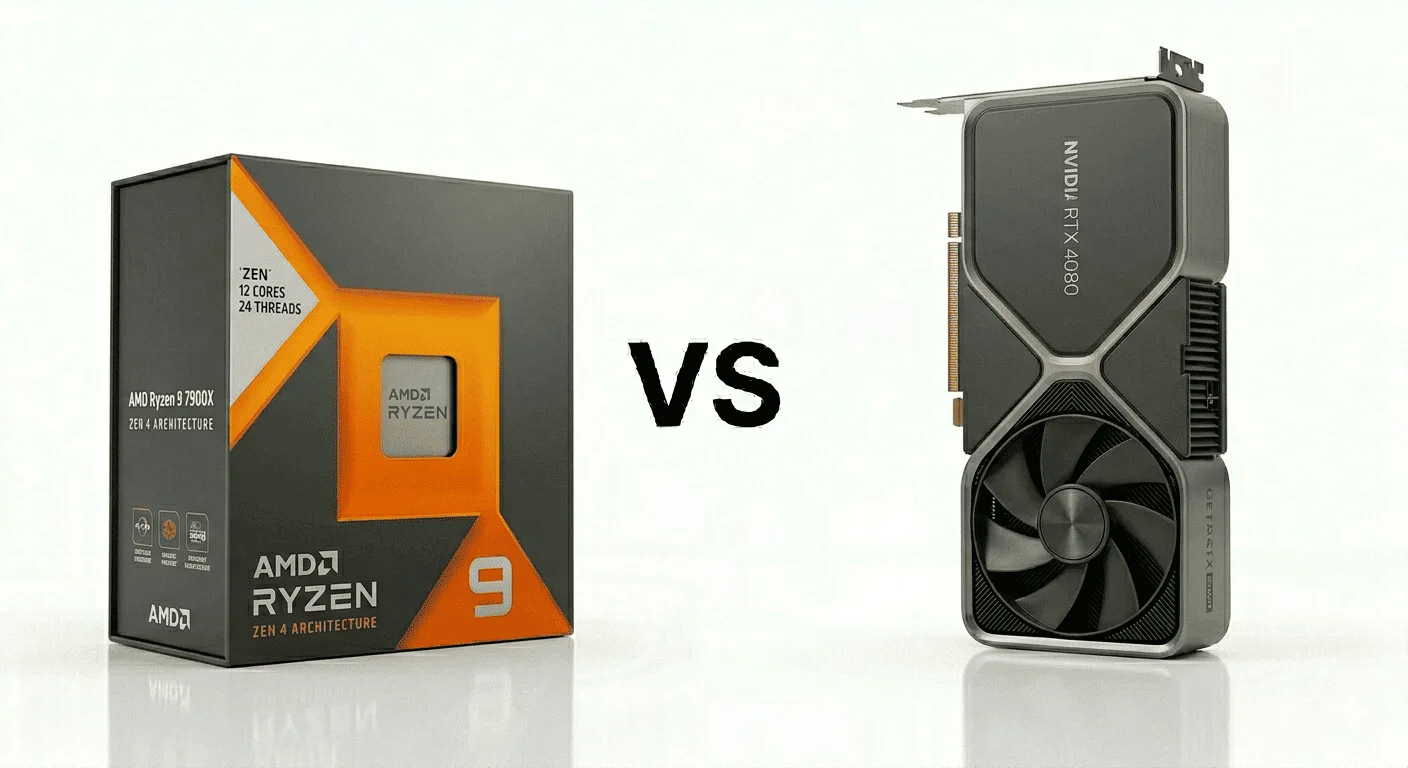 AMD Ryzen 9 7900X and RTX 4080 combo for gaming, video editing, and content creation. Powerful setup for multitasking, rendering, streaming, and 4K gaming workloads.