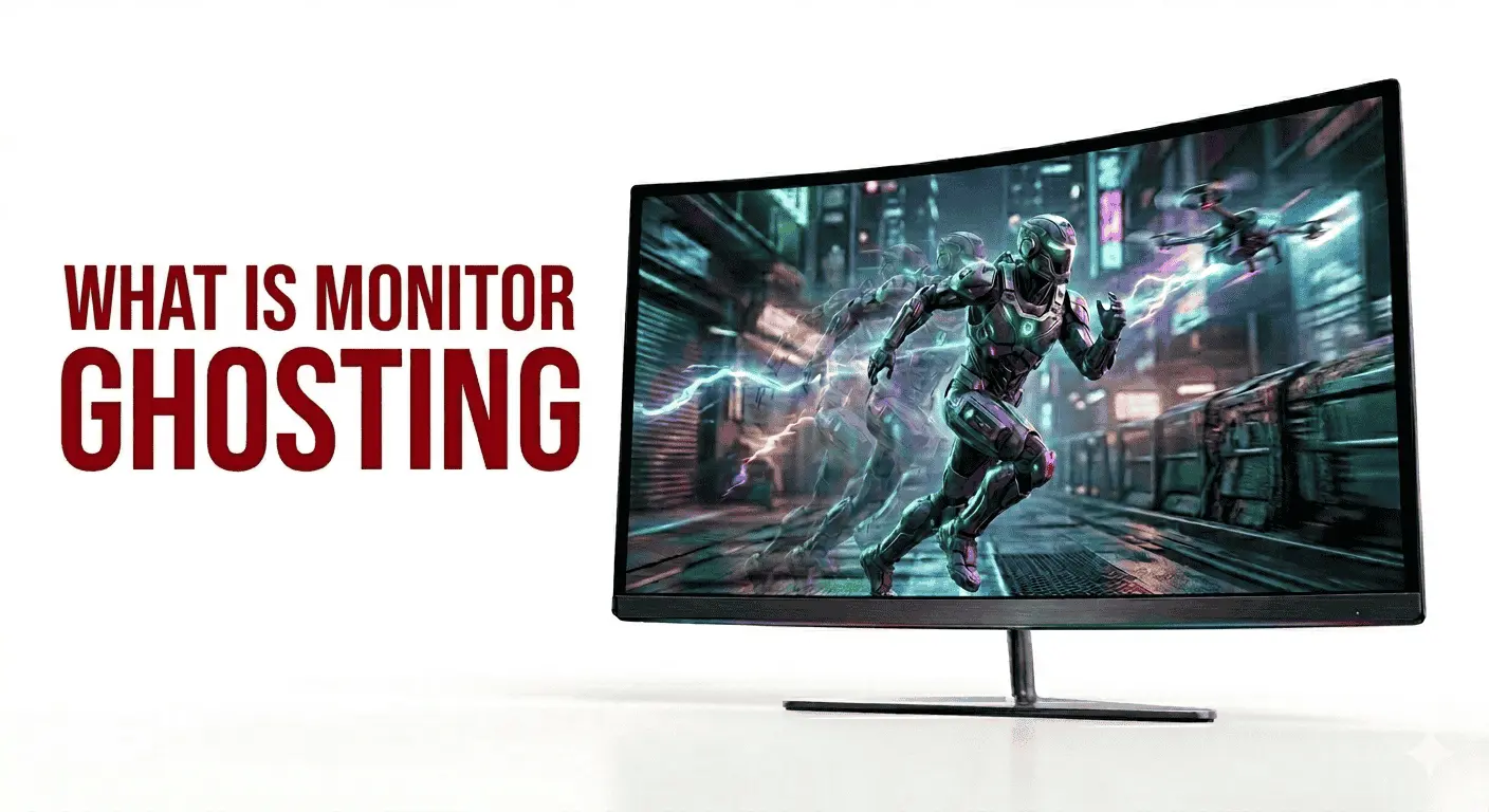 LCD monitor ghosting issue showing pixel response delay during gameplay