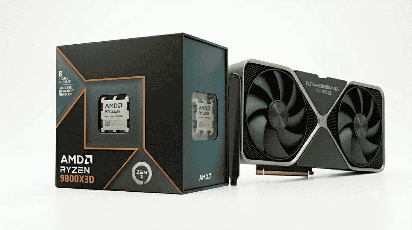 AMD Ryzen 7 9800X3D and RTX 5090 combination built for gamers seeking maximum frame rates, responsive gameplay, and strong performance in modern AAA titles.