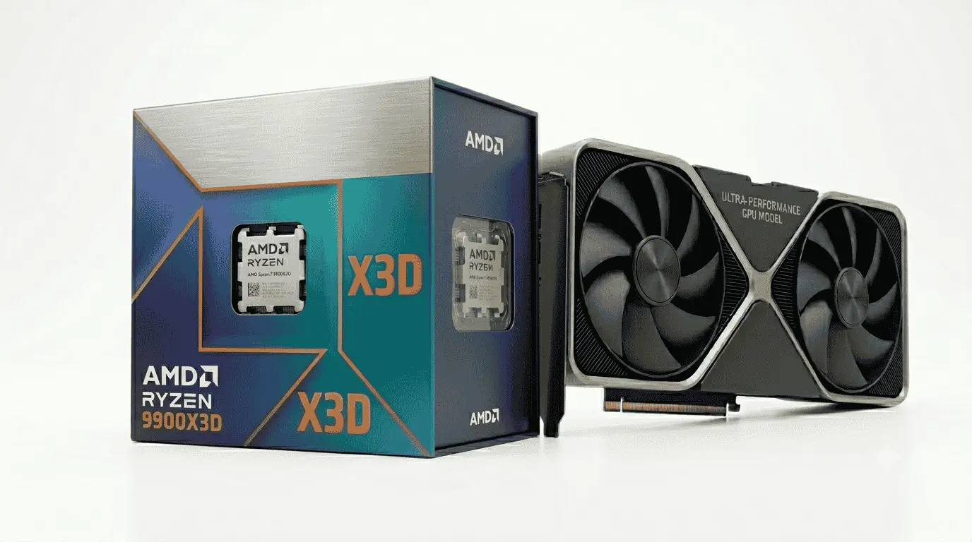 AMD Ryzen 9 9900X3D paired with RTX 5090 in a gaming and streaming setup that balances strong gaming performance with demanding multitasking workloads.