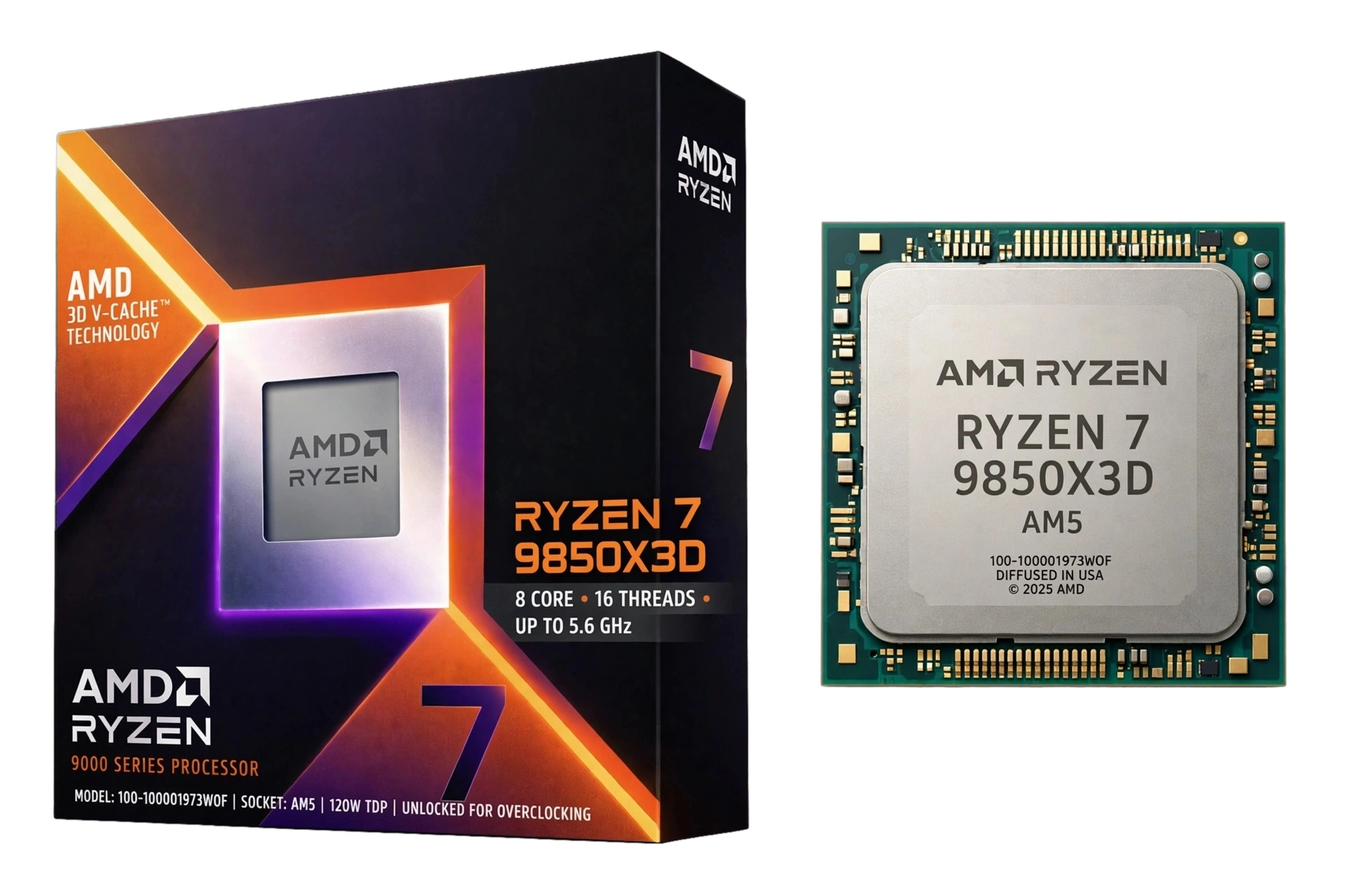 Best AMD Gaming CPU in 2026 | 10 Ryzen Processors Compared 2 AMD Ryzen 7 9850X3D with 8 cores, 16 threads, a 5.6 GHz maximum boost and 96 MB of L3 cache. Its large cache makes it a gaming-focused option for an AM5 build targeting high frame rates in CPU-limited games.