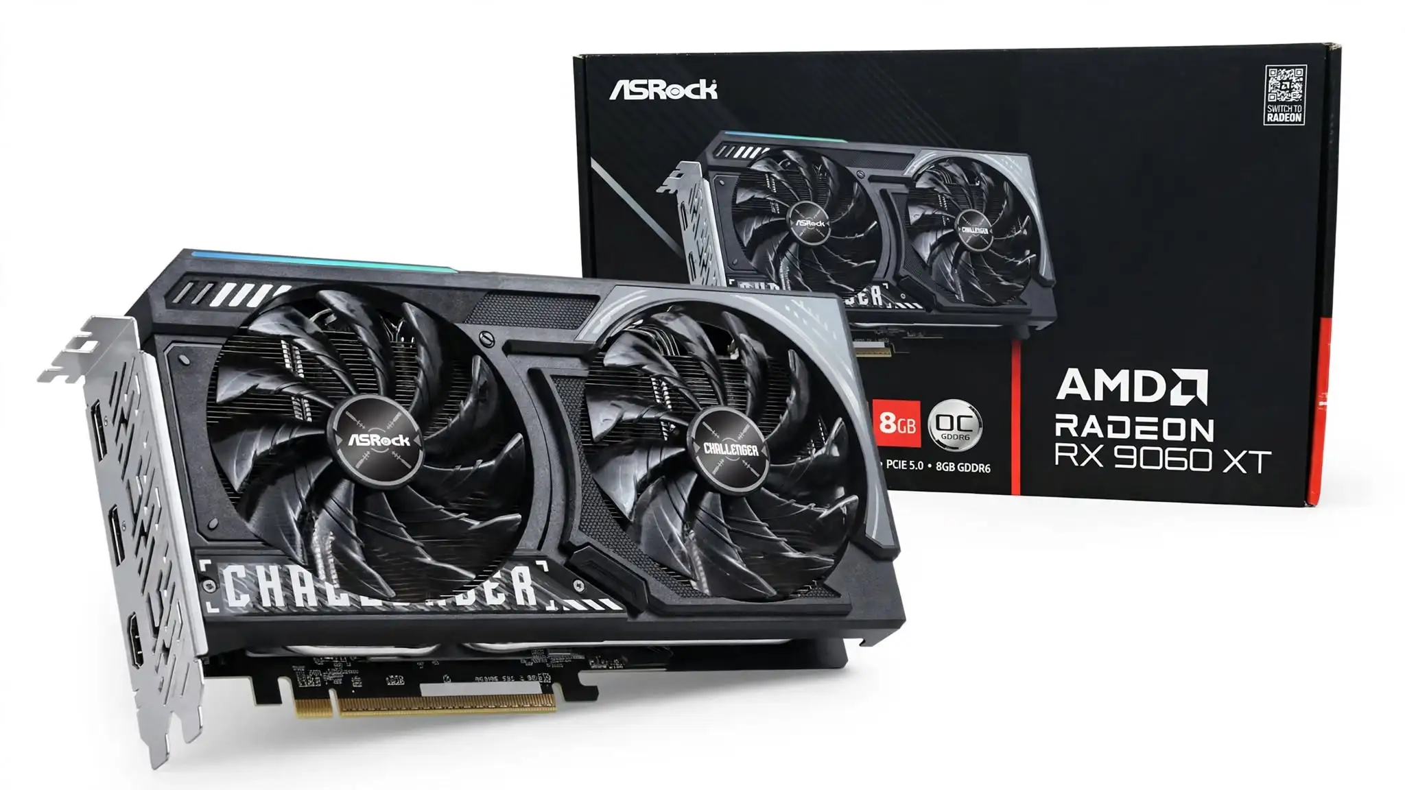 Best GPU Under $300 for Gaming in 2026 4 ASRock Challenger Radeon RX 9060 XT 8GB OC with factory-overclocked performance, a 128-bit memory bus and dual-fan cooling for an affordable 1080p gaming build.