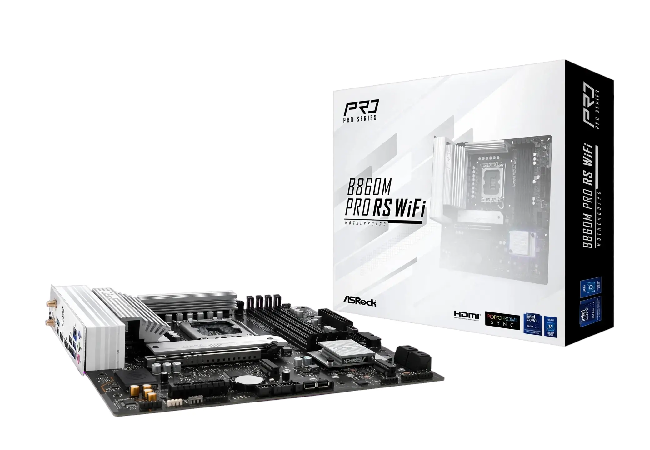 mATX vs ATX Motherboards — Which Should You Choose? 11 The ASRock B860M Pro RS WiFi supports Intel Core Ultra Series 2 processors on LGA1851. This mATX board includes DDR5, Wi-Fi 6E, and 2.5Gb Ethernet.