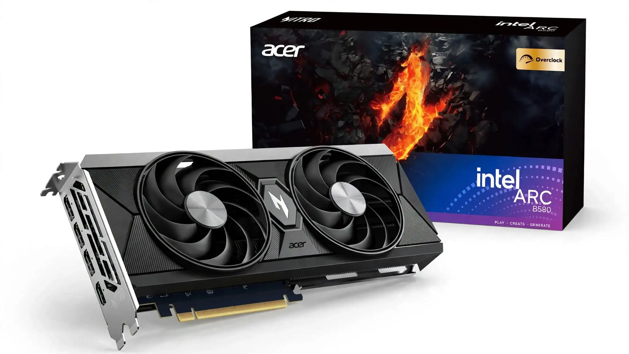 Best GPU Under $300 for Gaming in 2026 10 Acer Nitro Intel Arc B580 OC with 12GB GDDR6 memory, a 192-bit interface and dual-fan cooling, positioned as a best GPU under $300 candidate for memory-demanding games.