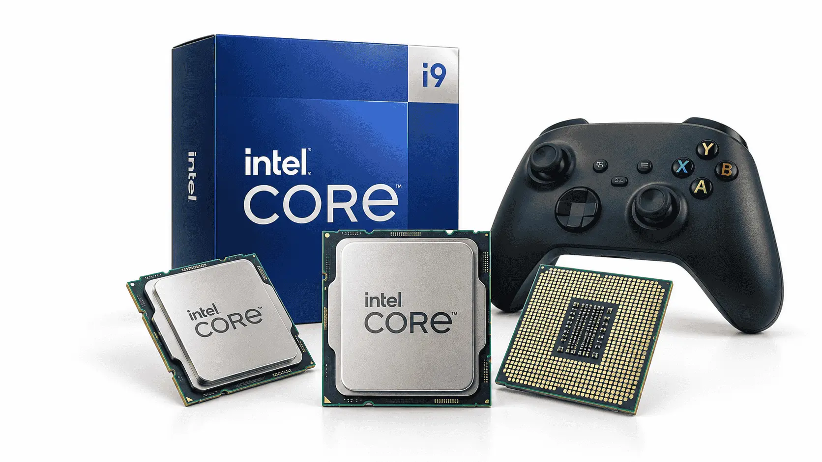Best Intel CPU for Gaming — Top Picks for Every Budget 1 Modern Intel desktop processors, a retail CPU box, and a gaming controller representing the best Intel CPU options for gaming PCs.