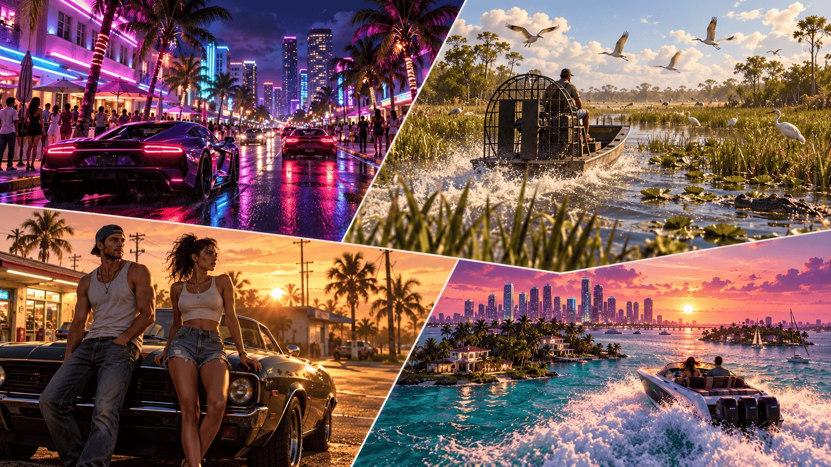 An original editorial illustration representing the varied cities, wetlands and waterways expected across Leonida.