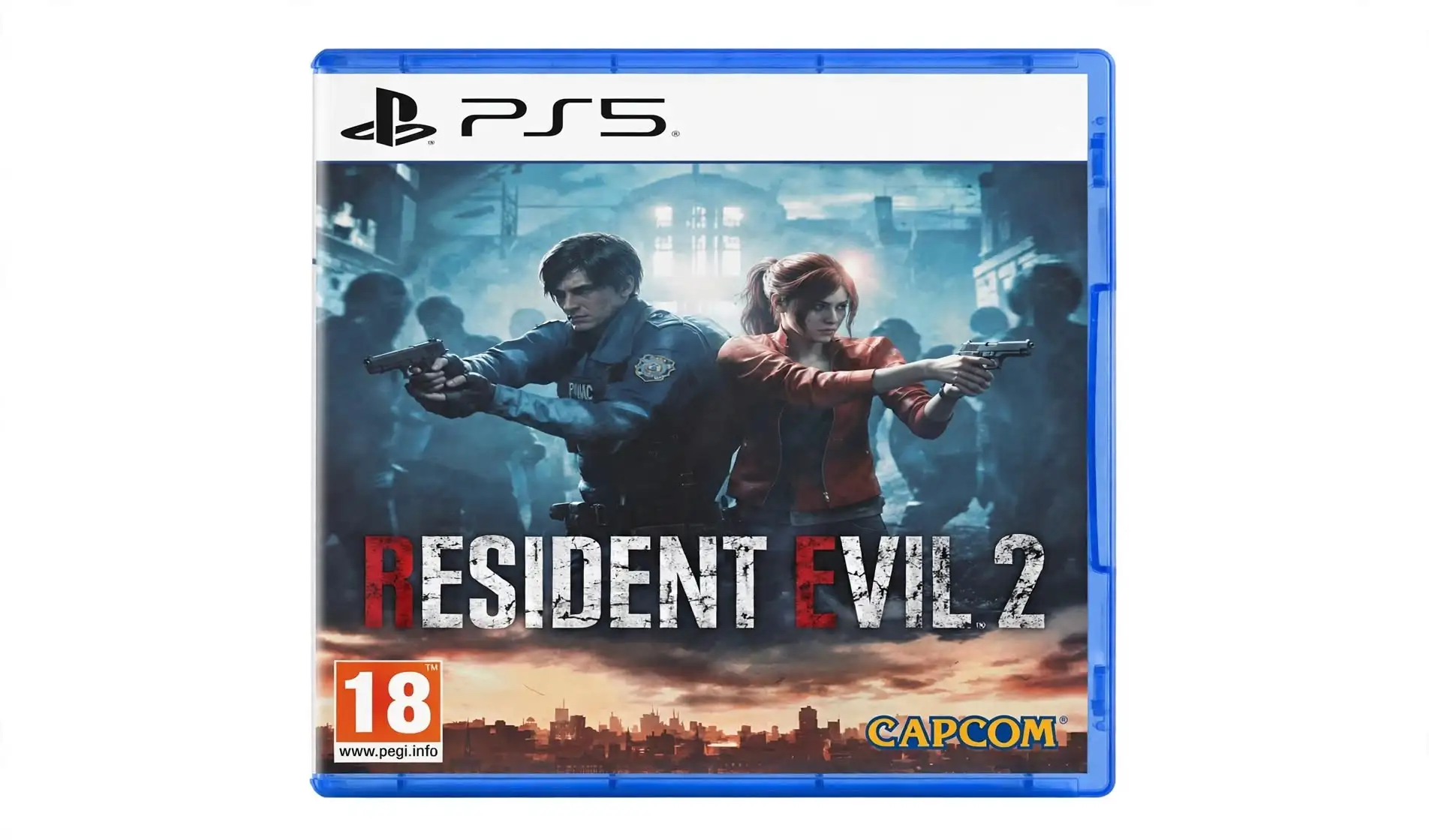 Leon Kennedy explores the dark corridors of the Raccoon City Police Department while searching for supplies and avoiding zombies. Resident Evil 2 for Nintendo 64 features survival horror gameplay, environmental puzzles, and limited ammunition.