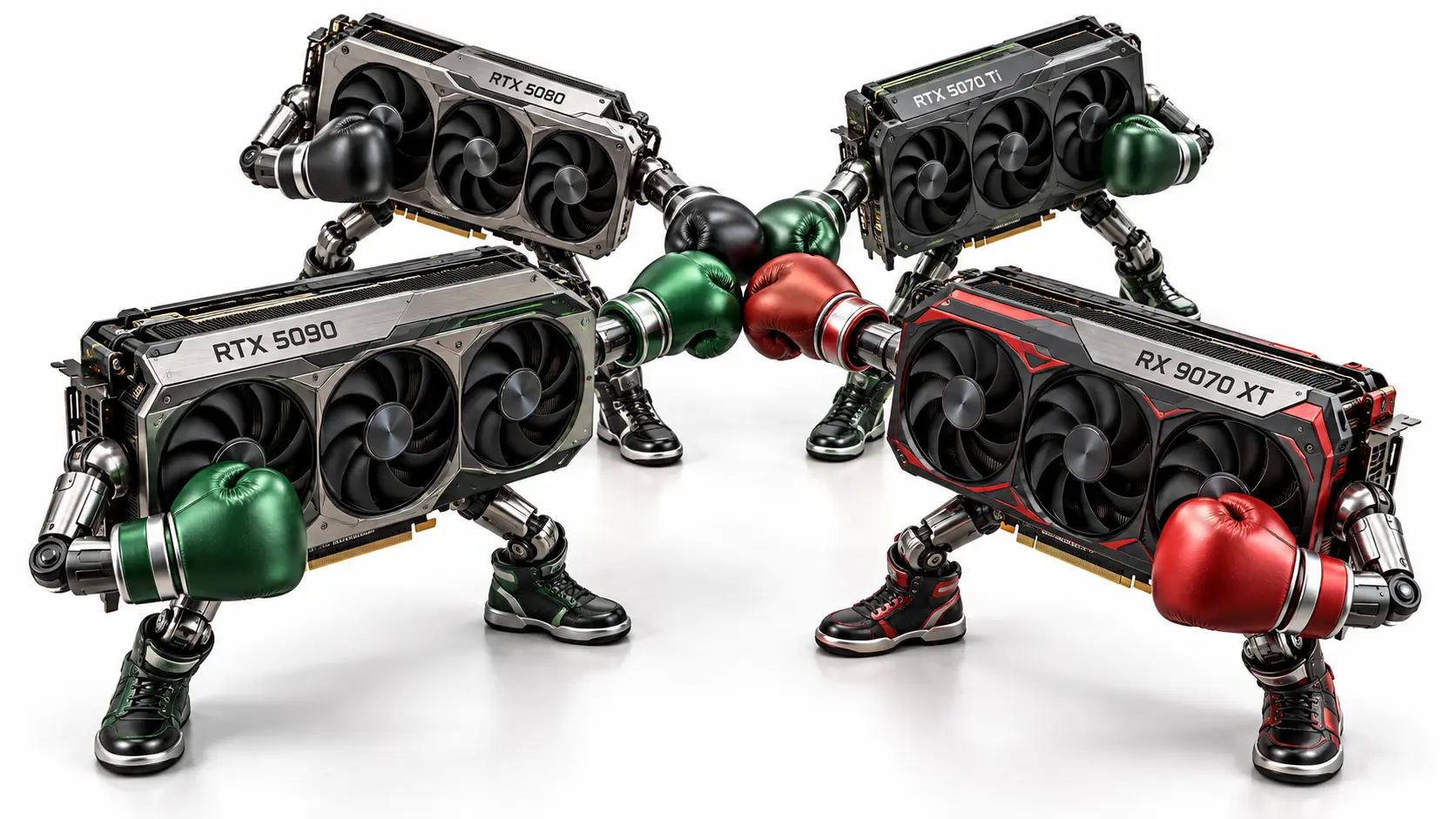 RTX 5090, RTX 5080, RTX 5070 Ti, and RX 9070 XT compared by performance and value to help you choose the best graphics card for 4K gaming.
