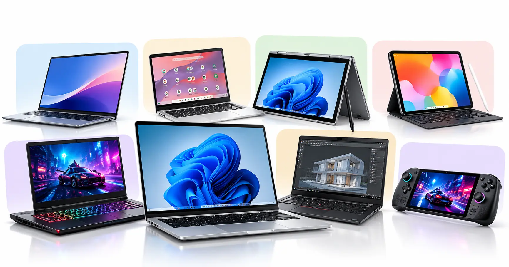 Best portable computers include laptops, ultrabooks, Chromebooks, tablets, gaming laptops, mobile workstations, and handheld PCs for different computing needs.